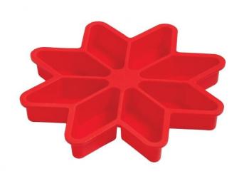 Forma silikonowa do ciasta w ksztacie gwiazdy (8 wgbie), czerwona - Pavoni