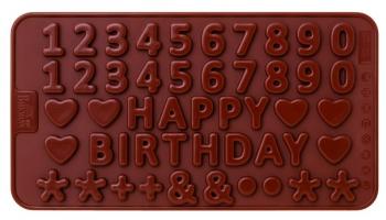 Zestaw silikonowych mat do czekoladowych liter i cyfr (2 sztuki) - Birkmann