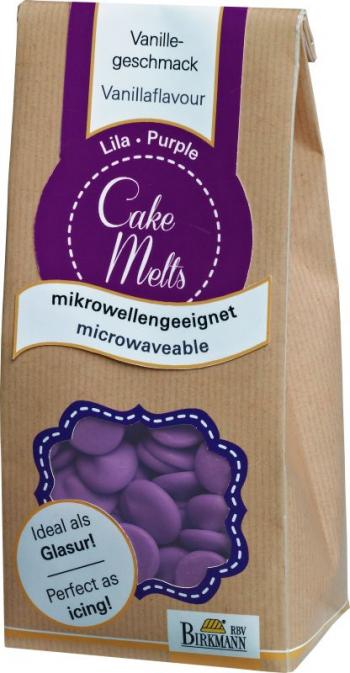 Dropsy czekoladowe do rozpuszczania Cake Melts (250 g), fioletowe - Birkmann