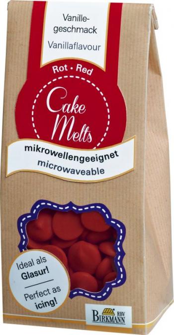 Dropsy czekoladowe do rozpuszczania CakeMelts (250 g), czerwone - Birkmann