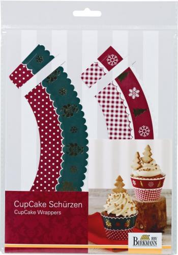 Fartuszki ozdobne do muffinw i cupcake’w (12 sztuk) - Nostalgic Christmas - Birkmann