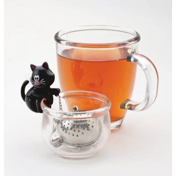Zaparzacz do herbaty z miseczk, czarny - Meow - MSC