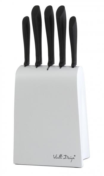 Komplet noży w bloku (5 elementów), biały - Vialli Design