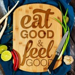 Deska z grawerunkiem Eat good Feel good - RollingWoods