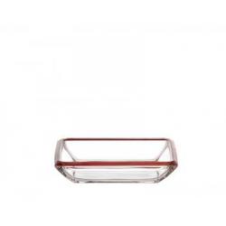 Półmisek szklany Corner (długość: 20 cm), czerwony - Le...
