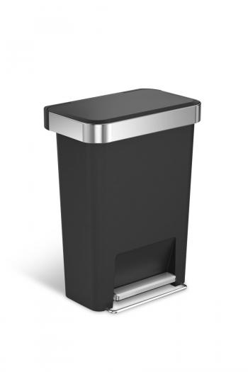Kosz pedałowy Liner Pocket (pojemność: 45 litrów), czarny - Simplehuman
