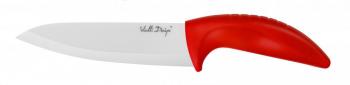 Nóż ceramiczny szefa kuchni (długość: 15 cm), czerwony - Vialli Design