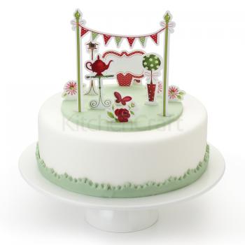 Ozdoby tortów z motywem herbacianego przyjęcia Tea Party (11 elementów w zestawie) - Kitchen Craft 