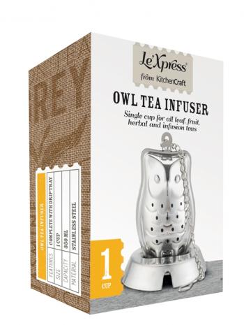 Zaparzacz do herbaty w kształcie sowy z podstawką - Kitchen Craft - OTSW