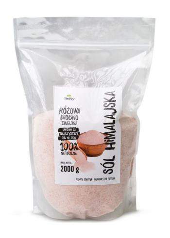 Sól himalajska różowa, drobnozmielona (duże opakowanie 2 kg) - Livity