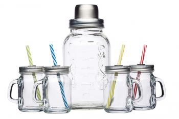 Szklany shaker + 4 minisłoiki z uchwytem - Kitchen Craft 