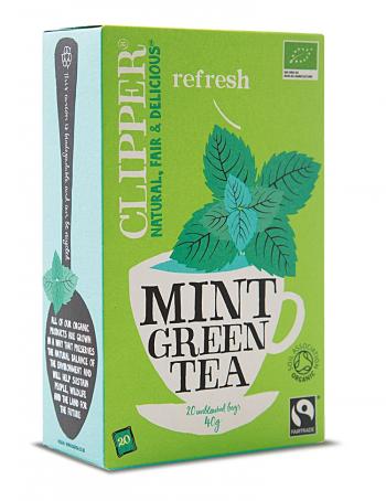 Herbata zielona z mit, organiczna (20 torebek, 40 g) - Clipper