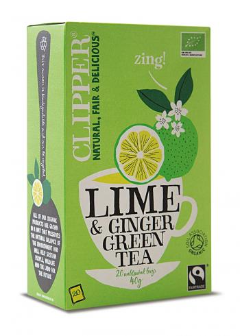 Herbata limonkowo-imbirowa, organiczna (20 torebek, 40 g) - Clipper