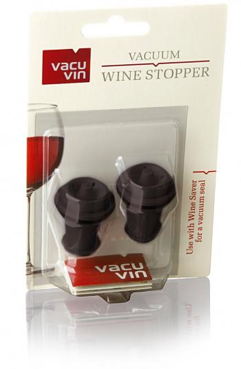 Korki do wina (2 szt w komplecie), brązowe - część systemu Wine Saver - Vacu Vin 