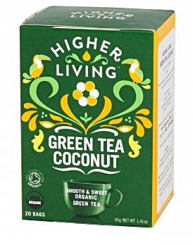 Zielona herbata Green Tea Coconut (20 saszetek) - Higher Living 

