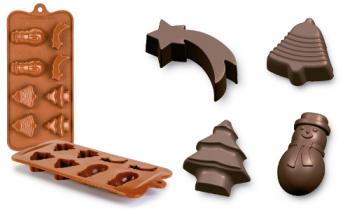Forma silikonowa do czekoladek w świątecznych kształtach - Ibili