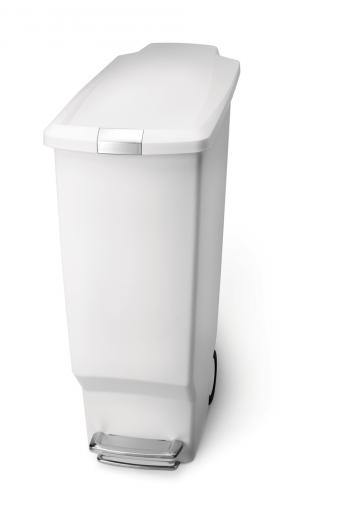 Kosz na śmieci pedałowy SLIM (40 L), biały - SimpleHuman 
