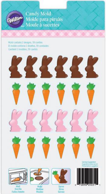 Foremka do czekoladek w kształcie małych króliczków i marchewek - 2115-1047 - Wilton