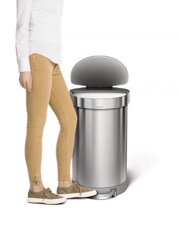 Kosz na śmieci pedałowy, półokrągły (45 L) - Simple Human 
