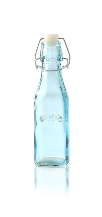 Szklana butelka Colour Clip Top, niebieska (250 ml) - Kilner