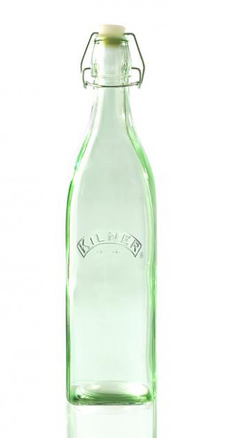 Szklana butelka Colour Clip Top, zielona (1 L) - Kilner