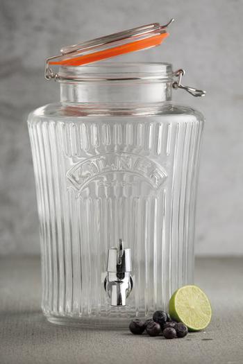 Słój szklany (dyspozytor, dozownik) do napojów (pojemność: 8 litrów) w stylu vintage - Kilner