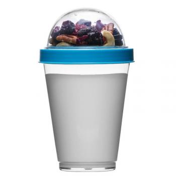 Kubek Fresh na jogurt z pojemnikiem na musli, niebieski - To Go - Sagaform