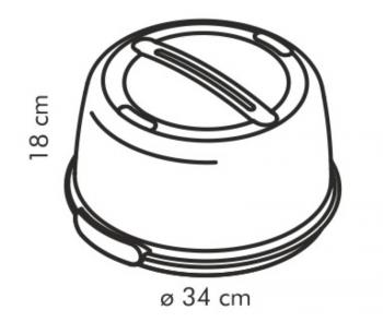 Pojemnik z wkadem chodzcym do przechowywania i transportu ciast okrgy (34 cm) - Tescoma
