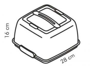 Pojemnik z wkadem chodzcym do przechowywania i transportu ciast, kwadratowy (28 x 28 cm) - Tescoma
