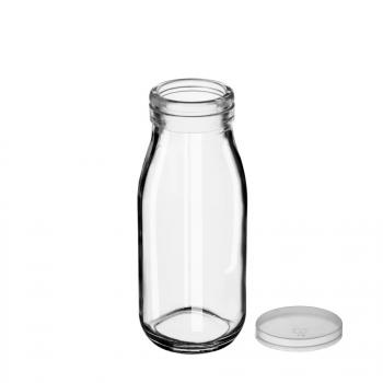 Butelka szklana z plastikow nakrtk (250 ml) do lemoniady, milkshakw, smoothies, koktajli -  Glass