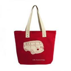 Płócienna torba na zakupy VW Bus w kolorze czerwonym - ...