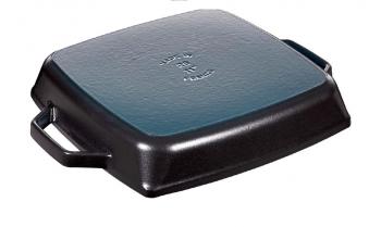 Kwadratowa patelnia grillowa żeliwna z uchwytami 28 cm (kolor: czarny) - Cast Iron - Staub