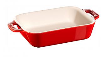 Prostokątny półmisek ceramiczny czerwony (pojemność: 1,1 l.) - Cooking - Staub