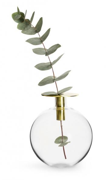 Świecznik wazon, złoty (wysokość: 18 cm) - Interior - Sagaform