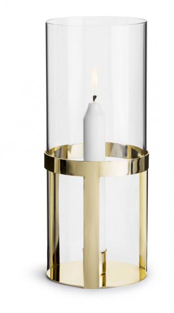 Lampion/świecznik, złoty (wysokość: 25 cm) - Interior - Sagaform