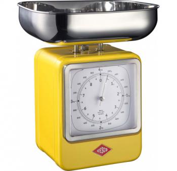 Waga kuchenna z zegarem, żółta- Wesco 