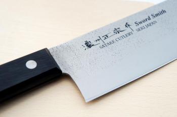 Nóż Nakiri (16 cm) - Nashiji Black Pakka - Satake

