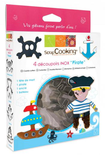Foremki do wykrawania ciastek Pirat (zestaw 4 sztuk) - ScrapCooking 