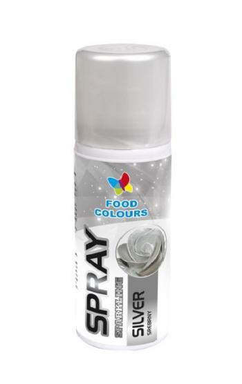 Barwnik w sprayu, srebrny (50 ml) - Food Colours