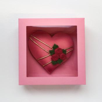 Pudełko z okienkiem na ciasteczka i pierniki, różowe (12 x 12 x 3 cm) - AleDobre.pl