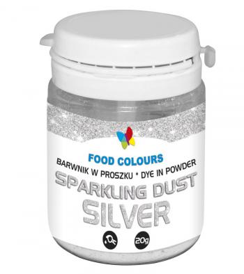 Py do dekoracji, srebrny (20 g) - Sparkling Dust Silver - Food Colours 