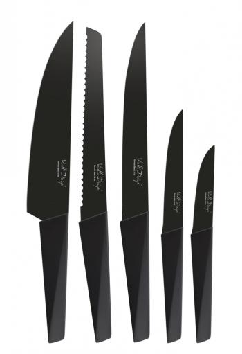 Komplet noży w bloku, Volo  (5 elementów), czarny - Vialli Design