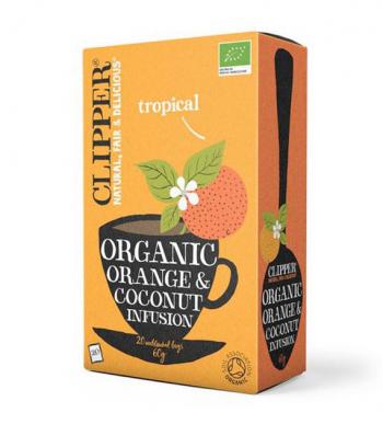 Herbata pomaraczowo kokosowa, organiczna (20 torebek, 60 g) - Clipper