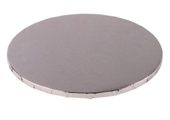 Podkład okrągły pod tort, ciasto (średnica: 30 cm, grubość: 1 cm), srebrny - Podkłady Cukiernicze Julita