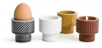 Kieliszek na jajko/świecznik na tealight, szary - Coffee - Sagaform