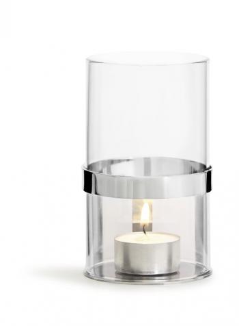 Lampion na tealight, srebrny (wys. 12,5 cm) - Interior - Sagaform
