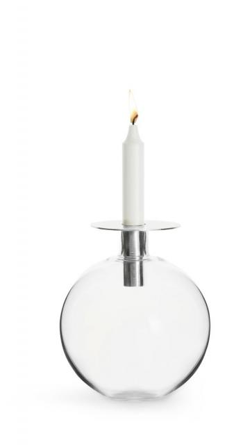 Świecznik wazon, srebrny (wysokość: 18 cm) - interior - Sagaform