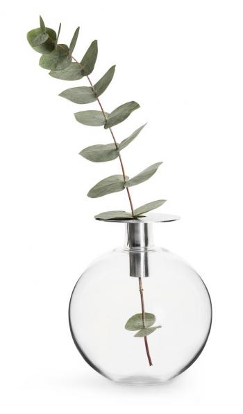 Świecznik wazon, srebrny (wysokość: 18 cm) - interior - Sagaform