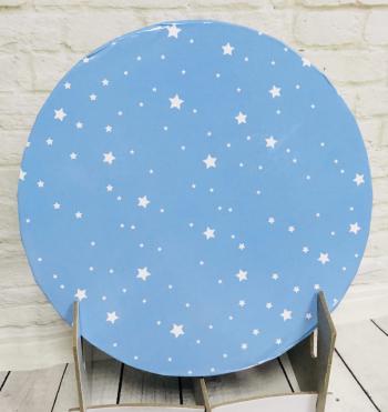 Podkład okrągły pod tort, ciasto (średnica: 25 cm, grubość: 1 cm), wzór jasnoniebieskie gwiazdy - Podkłady Cukiernicze Julita