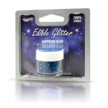 Brokat jadalny do dekoracji szafirowy, Sapphire Blue - Edible Glitter - Rainbow Dust